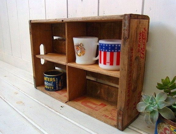 【PEPSI】ペプシコーラ・仕切り付き・ヴィンテージ・ウッドボックス/木箱　USA