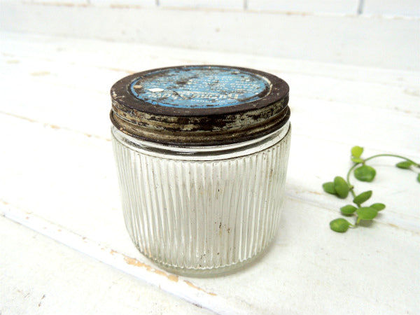 【Burma Sheave】USAヘーゼルアトラス製・アンティーク・ガラス容器/瓶/エンボス/髭剃り