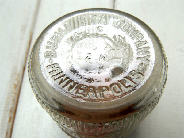 【Burma Sheave】USAヘーゼルアトラス製・アンティーク・ガラス容器/瓶/エンボス/髭剃り