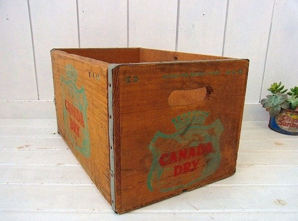 【カナダドライ】ジンジャーエール・木製・ヴィンテージ・ウッドボックス/木箱　USA