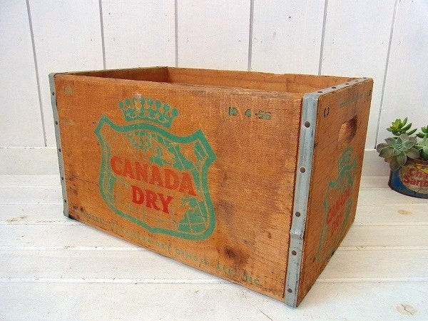 【カナダドライ】ジンジャーエール・木製・ヴィンテージ・ウッドボックス/木箱　USA