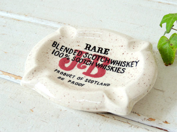 J&B スコッチ ウイスキー・アドバタイジング・セラミック製・ヴィンテージ・灰皿・アシュトレイ US