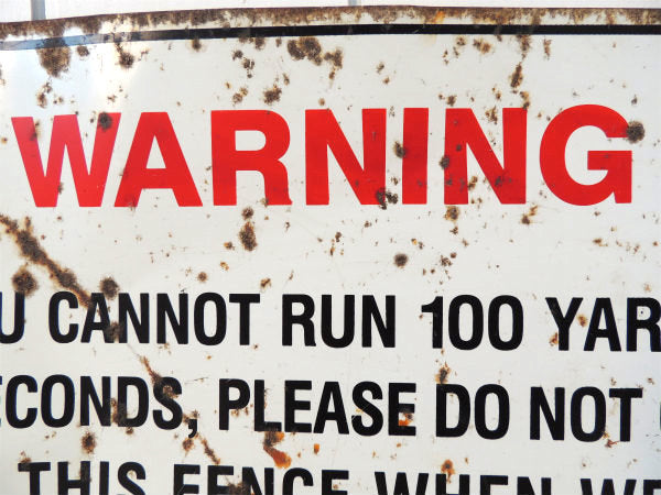 WARNING・侵入禁止・番犬・メッセージ ピットブル・標識・ヴィンテージ・サイン・ブリキ製・看板