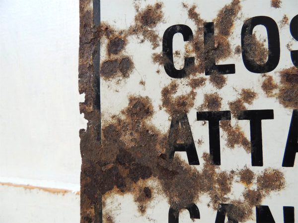 WARNING・侵入禁止・番犬・メッセージ ピットブル・標識・ヴィンテージ・サイン・ブリキ製・看板