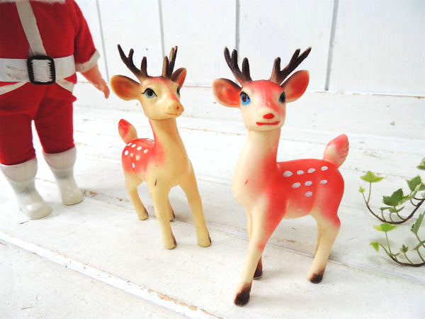 【トナカイ】クリスマス・ヴィンテージ・ソフビドール(2体セット)バンビ