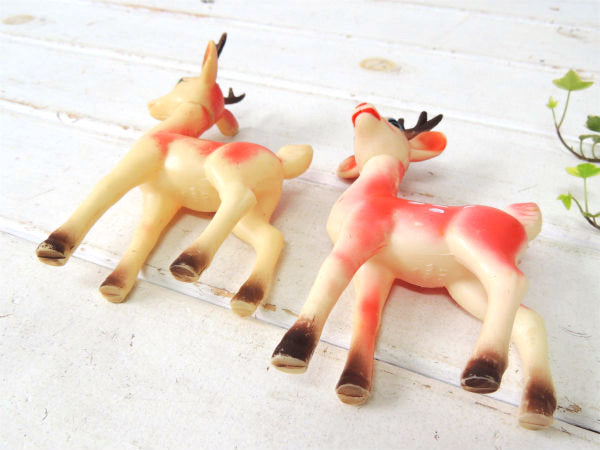 【トナカイ】クリスマス・ヴィンテージ・ソフビドール(2体セット)バンビ