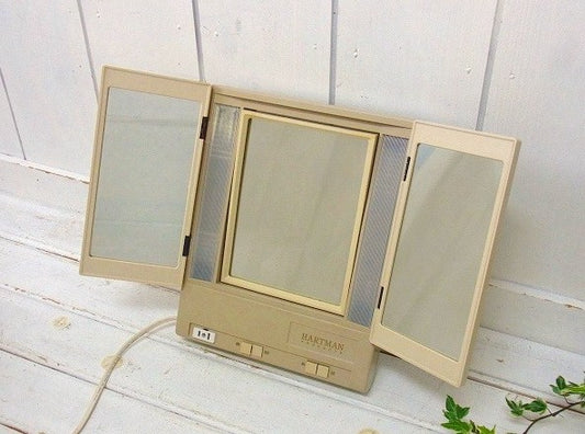 【HARTMAN】ヴィンテージ・ハリウッドミラー/ライト付きミラー/三面鏡 USA