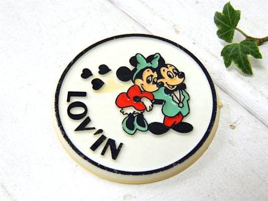 【1970s・ミッキー&ミニー】オールド・ディズニー・キャラクター・ヴィンテージ・バッジ・USA