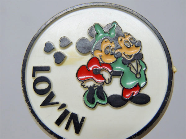 【1970s・ミッキー&ミニー】オールド・ディズニー・キャラクター・ヴィンテージ・バッジ・USA