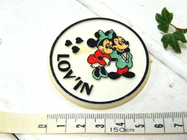 【1970s・ミッキー&ミニー】オールド・ディズニー・キャラクター・ヴィンテージ・バッジ・USA