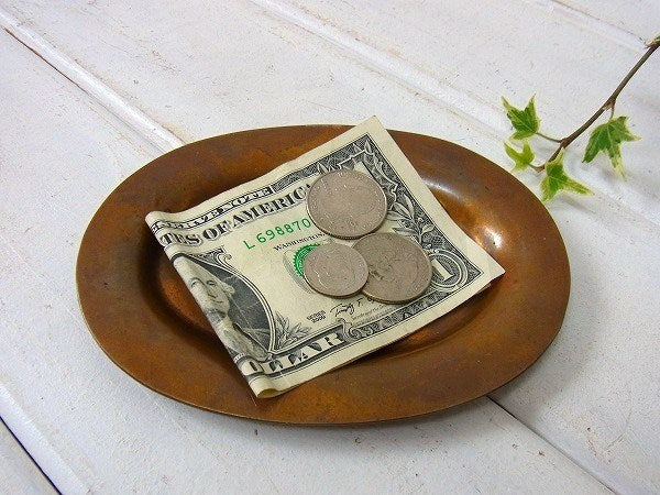 HUNTINGTON 銀行 アドバタイジング 真鍮製 アンティーク マネートレイ ポケットチェンジ トレイ