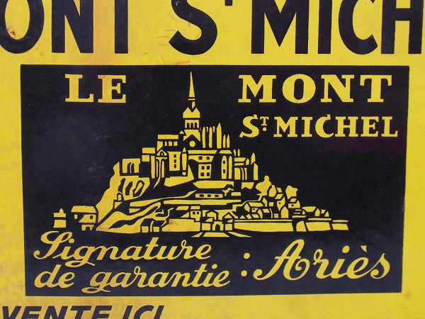モンサンミッシェル・フランス アドバタイジング・アンティーク・両面 ホーローサイン 看板