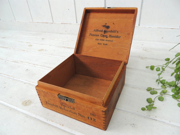 アルフレッド ダンヒル・NY・PARIS・LONDON アンティーク 葉巻ケース 木箱