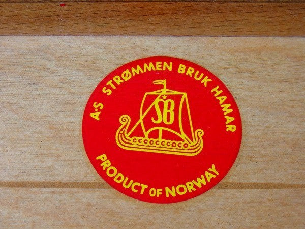 ノルウェー製・脚付き・木製アンティーク・ソーイングボックス/裁縫箱/北欧
