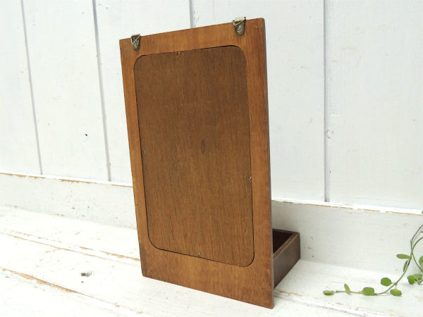 【BARBER SHOP】バーバーショップ・木製・トレイ付き・アンティーク・ミラー・鏡・ウォールデコ