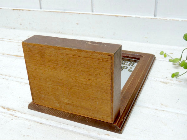 【BARBER SHOP】バーバーショップ・木製・トレイ付き・アンティーク・ミラー・鏡・ウォールデコ