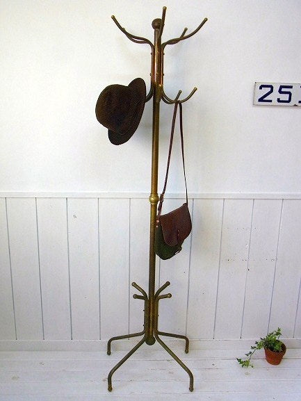 真鍮製・アンティーク・コートスタンド/ポールハンガー　USA
