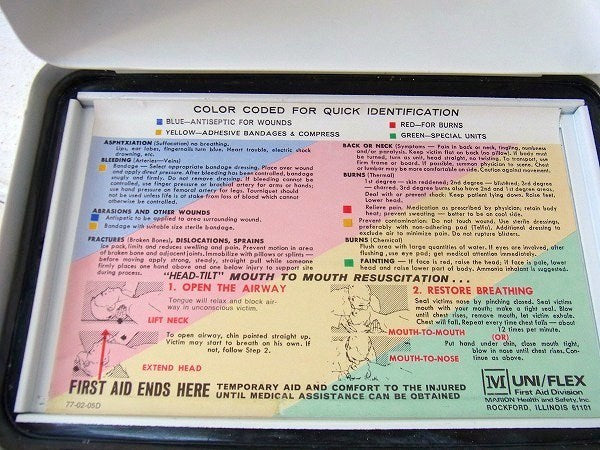 【FIRST AID KIT】ファーストエイド・メタル製・白色・ヴィンテージ・救急箱 USA