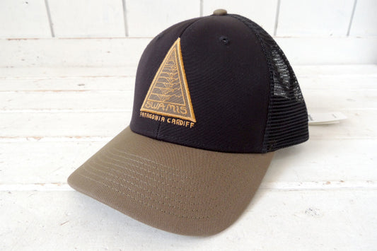 【Patagonia】SWAMIS・パタゴニア・カーディフ・トラッカーハット&ステッカー1枚/黒