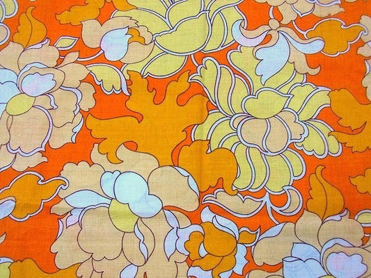 カラフルな花柄・デッドストック・ヴィンテージ・ファブリック/生地　USA