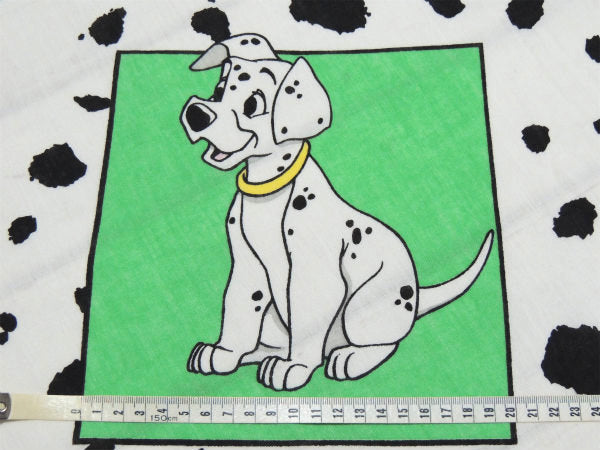 【101匹わんちゃん】ダルメシアン柄・犬・ヴィンテージ・ユーズドシーツ(フラットタイプ) USA