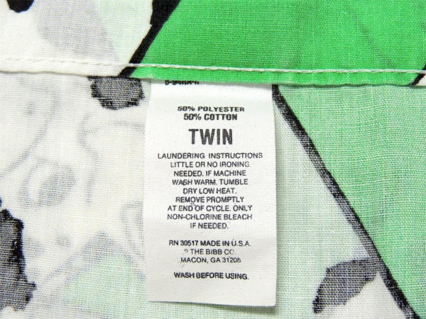 【101匹わんちゃん】ダルメシアン柄・犬・ヴィンテージ・ユーズドシーツ(フラットタイプ) USA