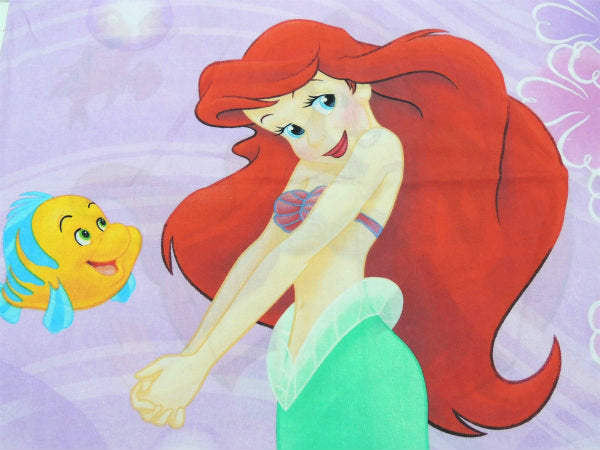 【リトルマーメイド】アリエル&フランダー&セバスチャン・USEDピロケース・枕カバー