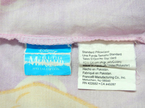 【リトルマーメイド】アリエル&フランダー&セバスチャン・USEDピロケース・枕カバー