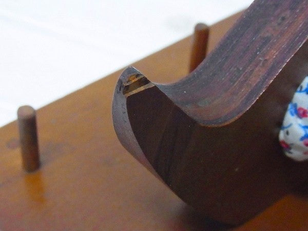 鳥型・はさみ付き・木製アンティーク・ソーイングボックス/裁縫箱/スプールホルダー USA