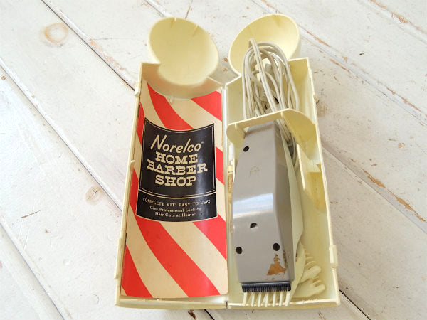 【Norelco】ホーランド製・BARBERサインポール型・ヴィンテージ・バリカンセット・クリッパー