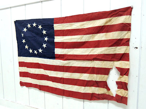【初代アメリカ国旗】13星・ビンテージ・ベツィーロス・フラッグ・星条旗・USAフラッグ・ミリタリー