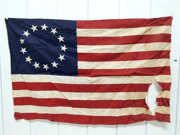 【初代アメリカ国旗】13星・ビンテージ・ベツィーロス・フラッグ・星条旗・USAフラッグ・ミリタリー