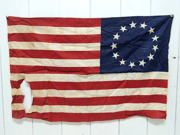 【初代アメリカ国旗】13星・ビンテージ・ベツィーロス・フラッグ・星条旗・USAフラッグ・ミリタリー