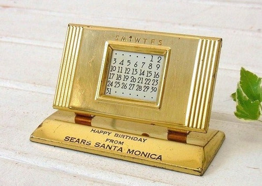 【Sears/シアーズ】ノベルティ・真鍮製・アンティーク・卓上・デスクカレンダー　USA