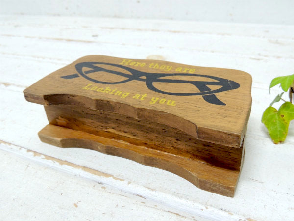 【ミッドセンチュリー】メガネ柄・木製・ヴィンテージ・メガネホルダー・眼鏡置き・サングラスホルダー
