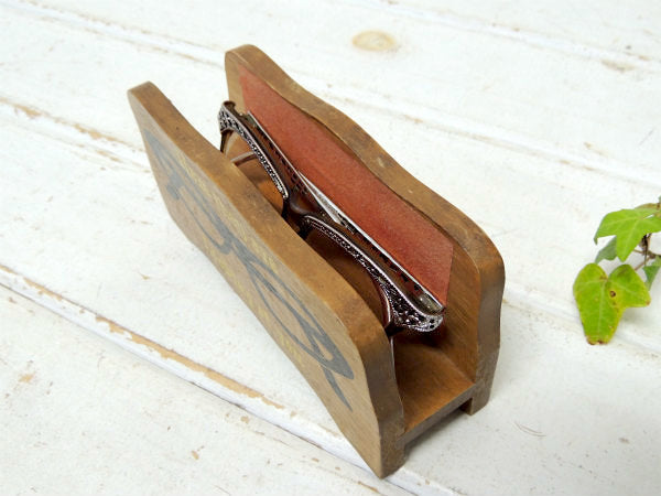 【ミッドセンチュリー】メガネ柄・木製・ヴィンテージ・メガネホルダー・眼鏡置き・サングラスホルダー