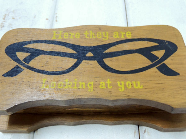 【ミッドセンチュリー】メガネ柄・木製・ヴィンテージ・メガネホルダー・眼鏡置き・サングラスホルダー