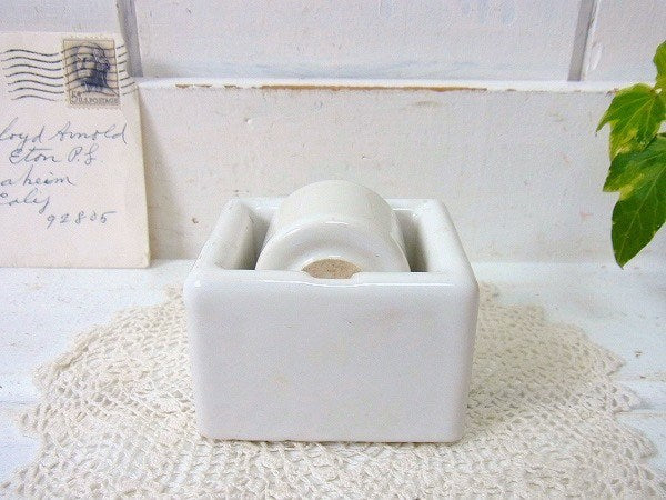 【IDL】小さな陶器製・アンティーク・スタンプモイスチャー(S)　USA
