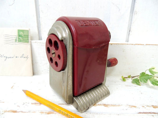 【DEXTER/APSCO】ワインレッド・アンティーク・ペンシルシャープナー・鉛筆削り・USA