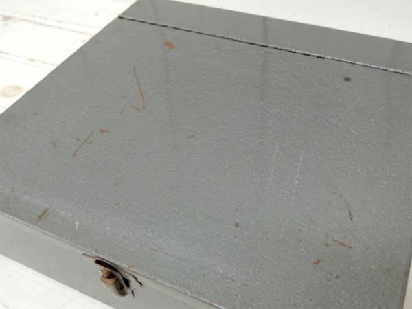 ファイルケース 工業系・グレートーン メタル製・ヴィンテージ・書類ケース ボックス USA