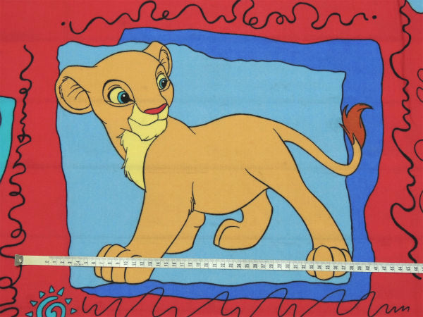 【ライオンキング】ディズニー映画・シンバ&プンバァ・パネル柄・ユーズドシーツ(フラットタイプ)