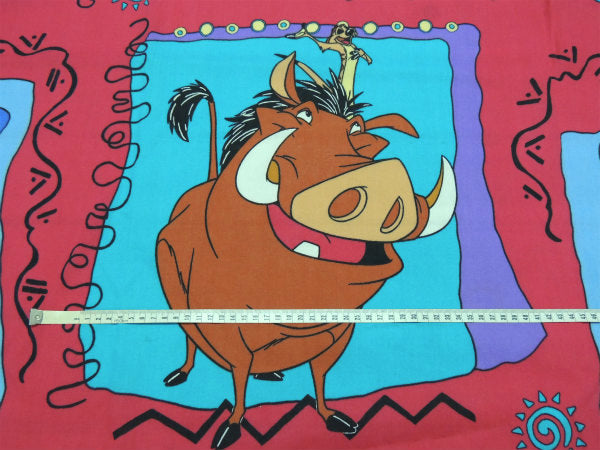 【ライオンキング】ディズニー映画・シンバ&プンバァ・パネル柄・ユーズドシーツ(フラットタイプ)