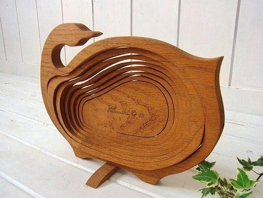 Sifhouettes スワン 白鳥 デザイン 木製 ヴィンテージ シルエット オブジェ インテリアデザイン  USA