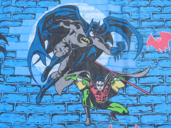 【BATMAN】USA・バットマン&ロビン・キャラクター生地・ユーズドシーツ(ボックスタイプ)
