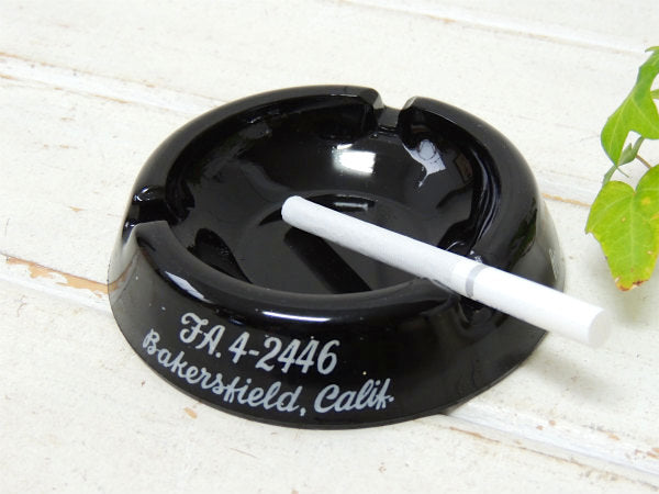 カリフォルニア 筆記体文字・ブラックトーン・ガラス・ヴィンテージ・灰皿・アドバタイジング USA