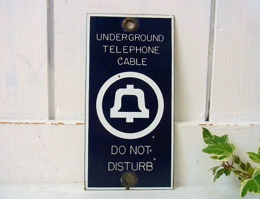 【BELL SYSTEM】電話会社の小さなアンティーク・ホーローサイン/看板　USA