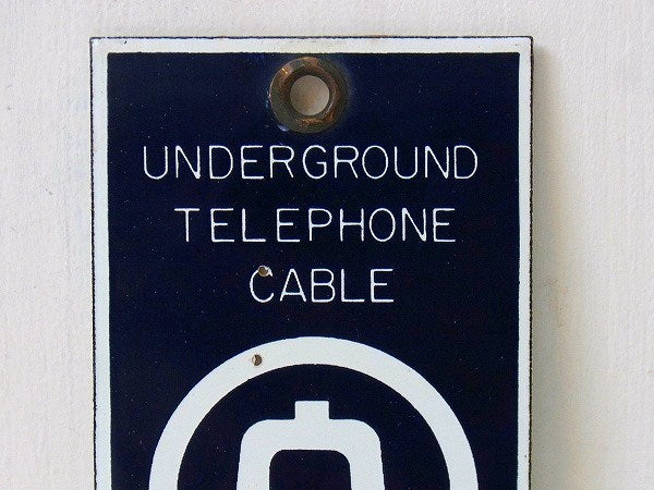 【BELL SYSTEM】電話会社の小さなアンティーク・ホーローサイン/看板　USA