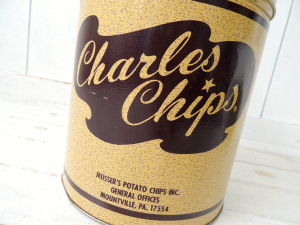【Charles Chips】サワークリーム&オニオン・ポテトチップス・ビンテージ・ティン缶・USA