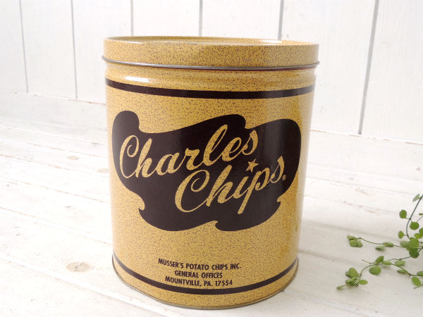 【Charles Chips】サワークリーム&オニオン・ポテトチップス・ビンテージ・ティン缶・USA