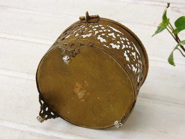 脚付き・アンティーク・ジュエリーボックス/宝石箱/アクセサリーケース USA